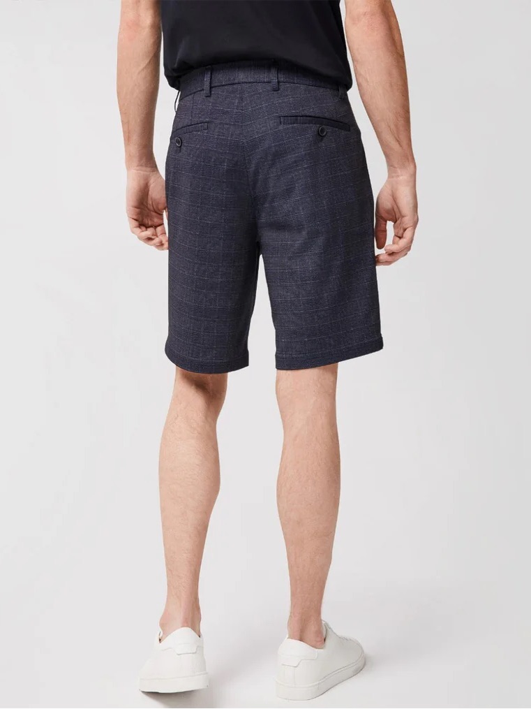 Robert Barakett Anaheim Navy Blue Plaid Motion Knit Shorts Euc Size R36 — image 3 of 8